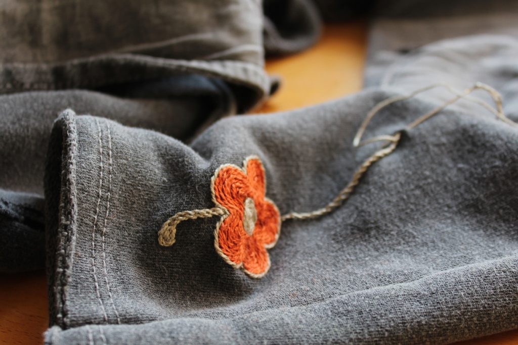IMG 2927 1 | Pepita Calabaza | Upcycling: bordado sobre una chaqueta de punto
