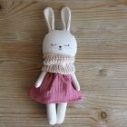 muneca conejita muselina | Pepita Calabaza | Conejita blanca con vestido de muselina muneca conejita muselina | Pepita Calabaza | Conejita blanca con vestido de muselina