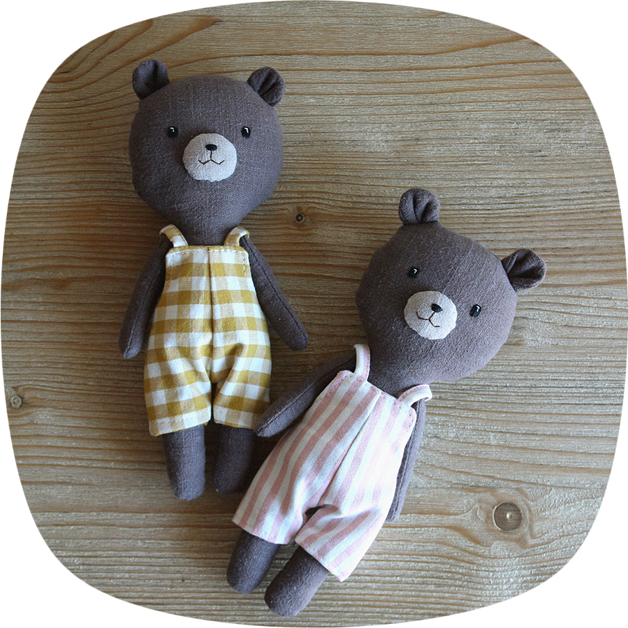 ositos de lino con peto | Pepita Calabaza | Oso de lino ositos de lino con peto | Pepita Calabaza | Oso de lino