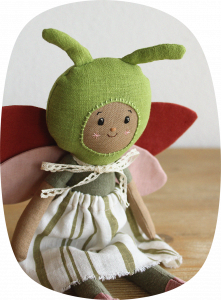 muñeca de trapo lino menta