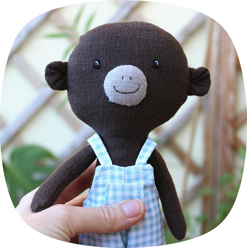 monito con peto vichy azul | Pepita Calabaza | Nuevos petos de primavera