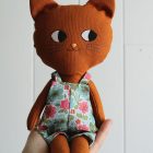 gato naranja peto flores azul | Pepita Calabaza | Gato grande naranja gato naranja peto flores azul | Pepita Calabaza | Gato grande naranja