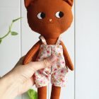 muneco gato naranja peto flores | Pepita Calabaza | Gato grande naranja muneco gato naranja peto flores | Pepita Calabaza | Gato grande naranja